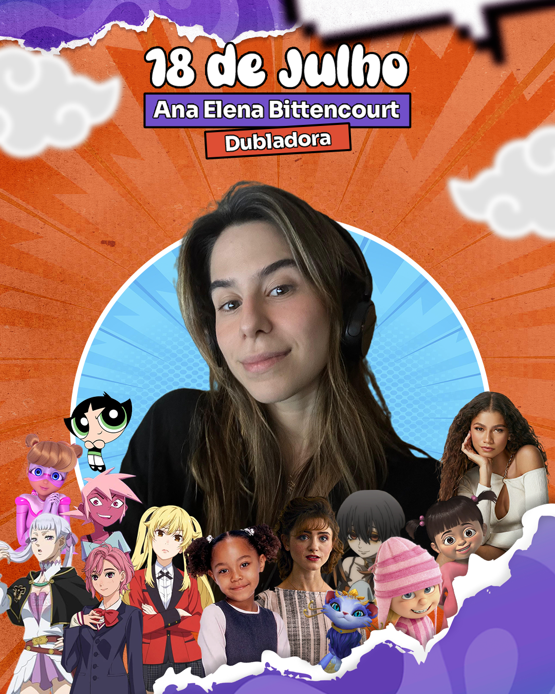 Ana Elena Bittencourt, dubladora convidada em 18 de Julho